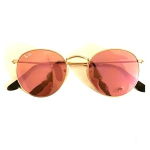 Ray ban rose gold circle lenses